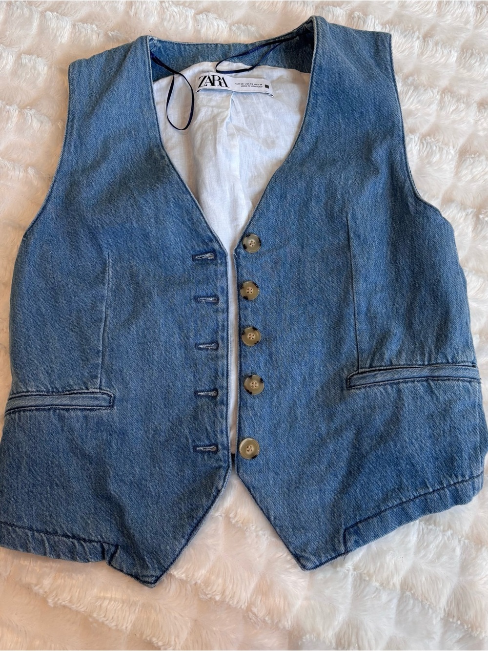 Zara Light Blue Denim Vest XS